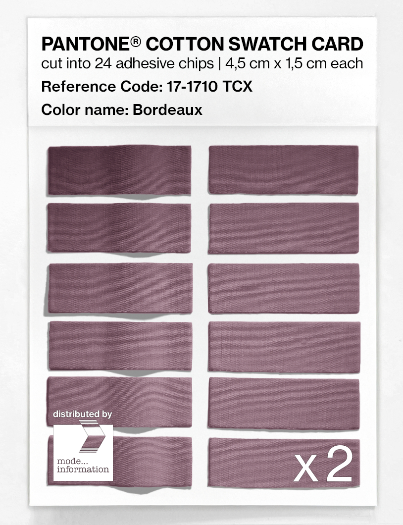 Product image 6 of the product “PANTONE® COTTON SWATCH CARD 17-1710 TCX Bordeaux ”