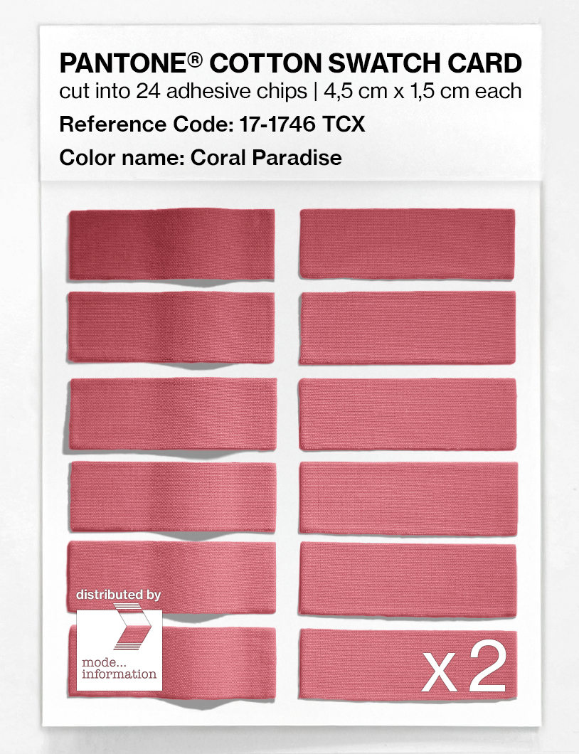Product image 6 of the product “PANTONE® COTTON SWATCH CARD 17-1746 TCX Coral Paradise ”