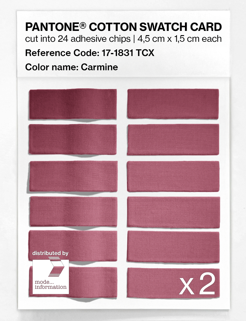 Product image 6 of the product “PANTONE® COTTON SWATCH CARD 17-1831 TCX Carmine ”
