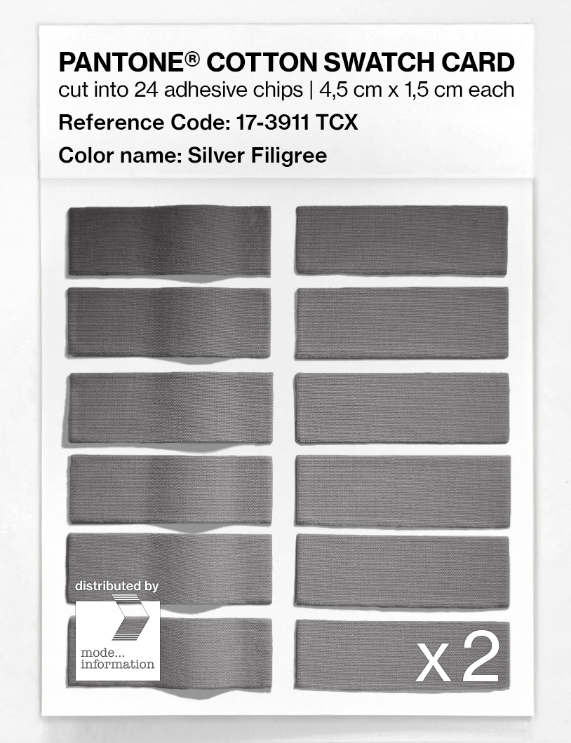 Product image 6 of the product “PANTONE® COTTON SWATCH CARD 17-3911 TCX Silver Filigree ”