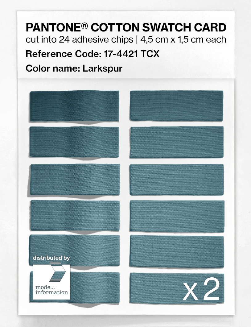 Product image 6 of the product “PANTONE® COTTON SWATCH CARD 17-4421 TCX Larkspur ”