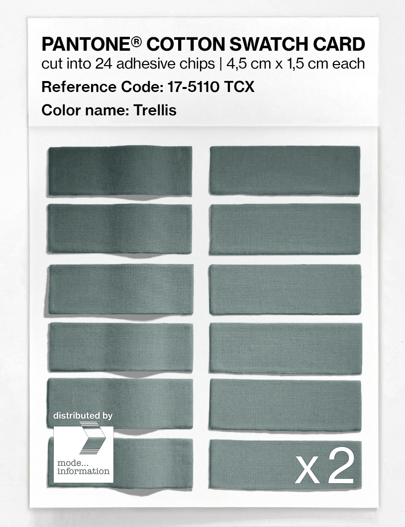 Product image 6 of the product “PANTONE® COTTON SWATCH CARD 17-5110 TCX Trellis ”