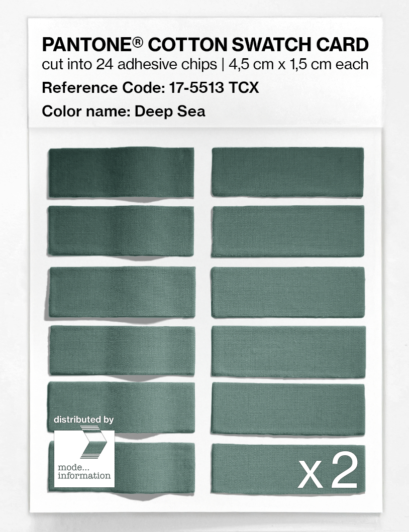 Product image 6 of the product “PANTONE® COTTON SWATCH CARD 17-5513 TCX Deep Sea ”