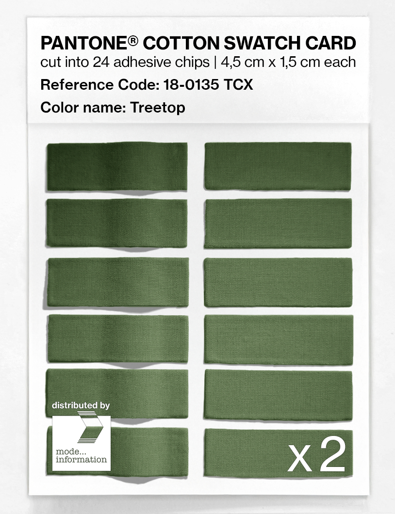 Product image 6 of the product “PANTONE® COTTON SWATCH CARD 18-0135 TCX Treetop ”