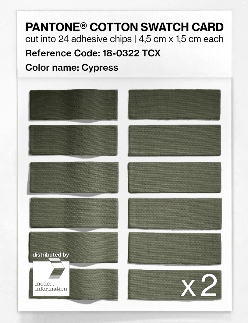 Product image 6 of the product “PANTONE® COTTON SWATCH CARD 18-0322 TCX Cypress ”