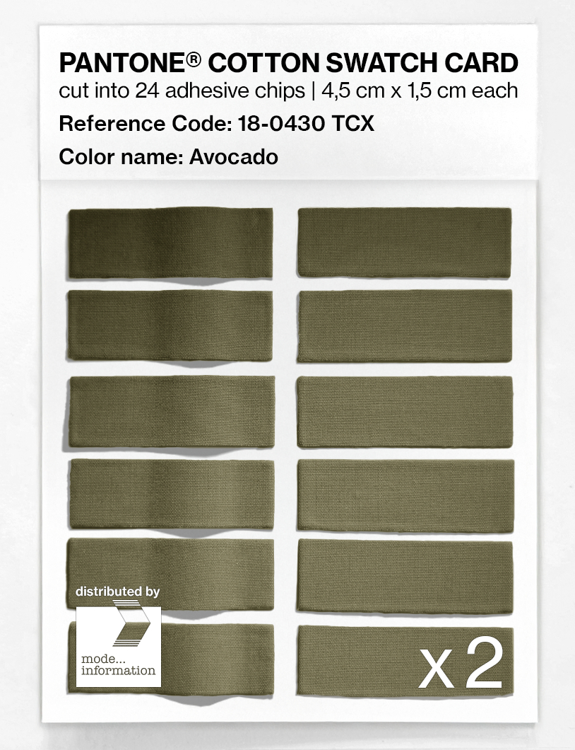 Product image 6 of the product “PANTONE® COTTON SWATCH CARD 18-0430 TCX Avocado ”