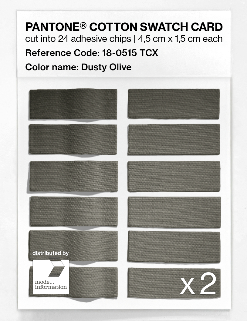 Product image 6 of the product “PANTONE® COTTON SWATCH CARD 18-0515 TCX Dusty Olive ”