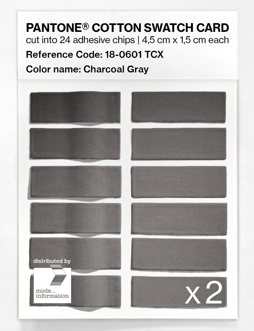 Product image 6 of the product “PANTONE® COTTON SWATCH CARD 18-0601 TCX Charcoal Gray ”