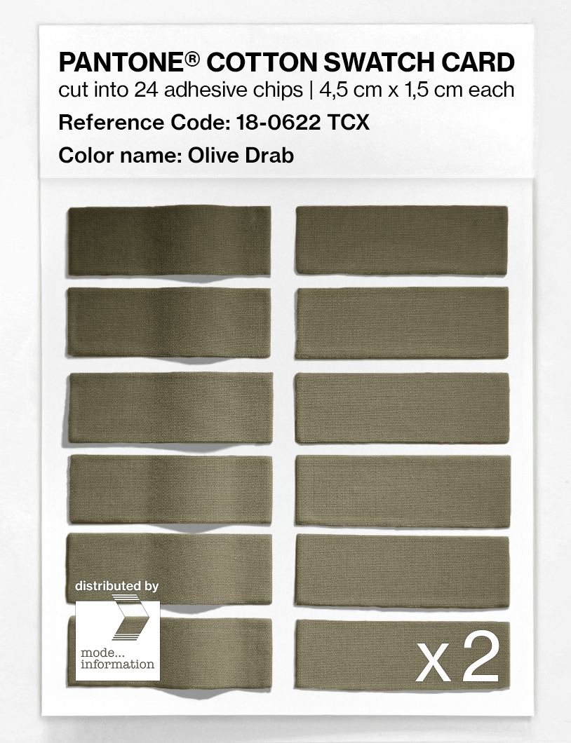 Product image 6 of the product “PANTONE® COTTON SWATCH CARD 18-0622 TCX Olive Drab ”