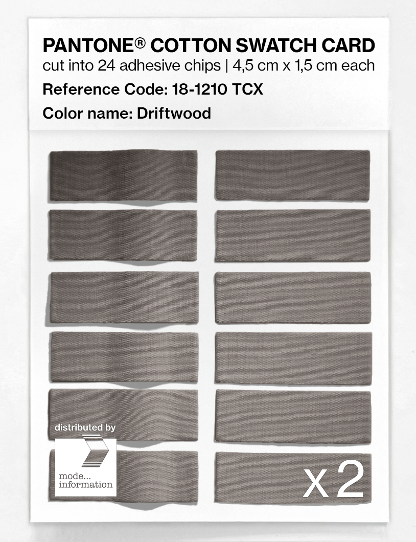 Product image 6 of the product “PANTONE® COTTON SWATCH CARD 18-1210 TCX Driftwood ”