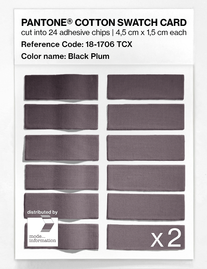 Product image 6 of the product “PANTONE® COTTON SWATCH CARD 18-1706 TCX Black Plum ”