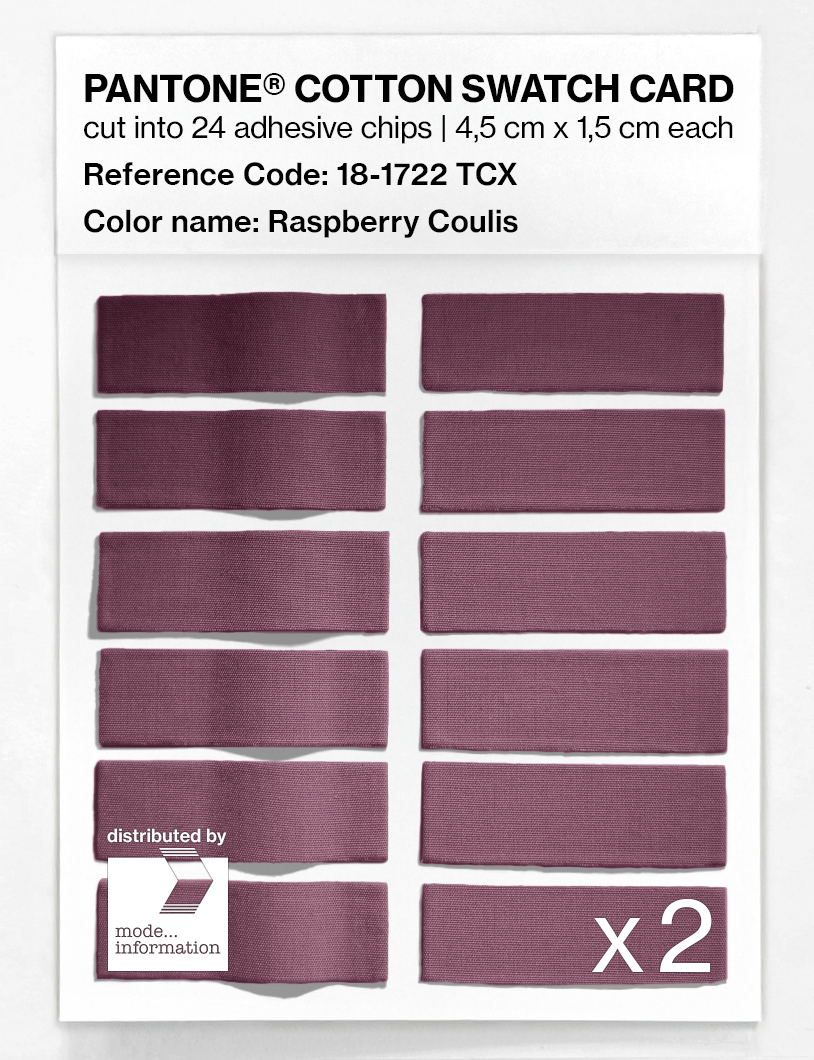 Product image 6 of the product “PANTONE® COTTON SWATCH CARD 18-1722 TCX Raspberry Coulis ”