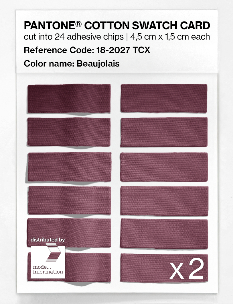 Product image 6 of the product “PANTONE® COTTON SWATCH CARD 18-2027 TCX Beaujolais ”