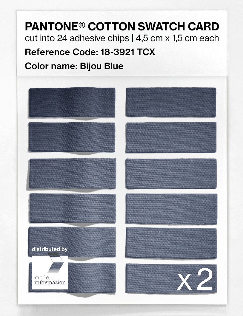 Product image 6 of the product “PANTONE® COTTON SWATCH CARD 18-3921 TCX Bijou Blue ”