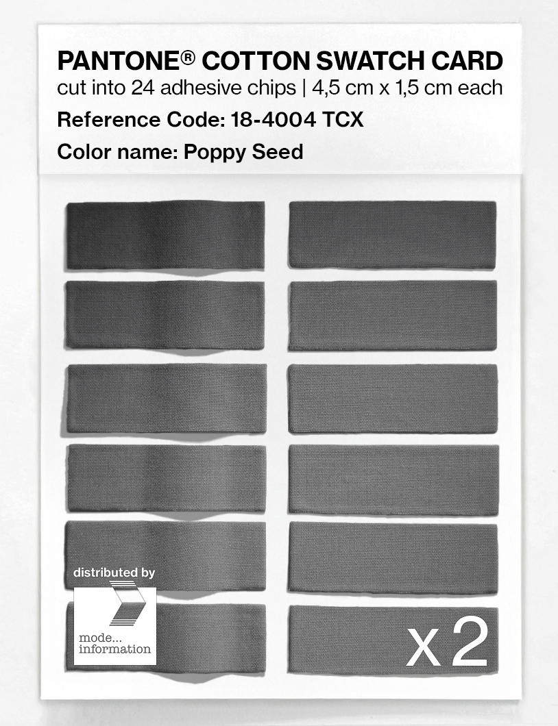 Product image 6 of the product “PANTONE® COTTON SWATCH CARD 18-4004 TCX Poppy Seed ”