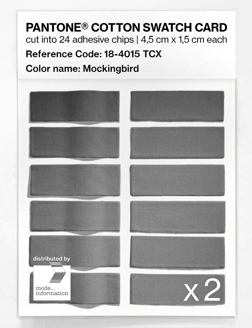 Product image 6 of the product “PANTONE® COTTON SWATCH CARD 18-4015 TCX Mockingbird ”