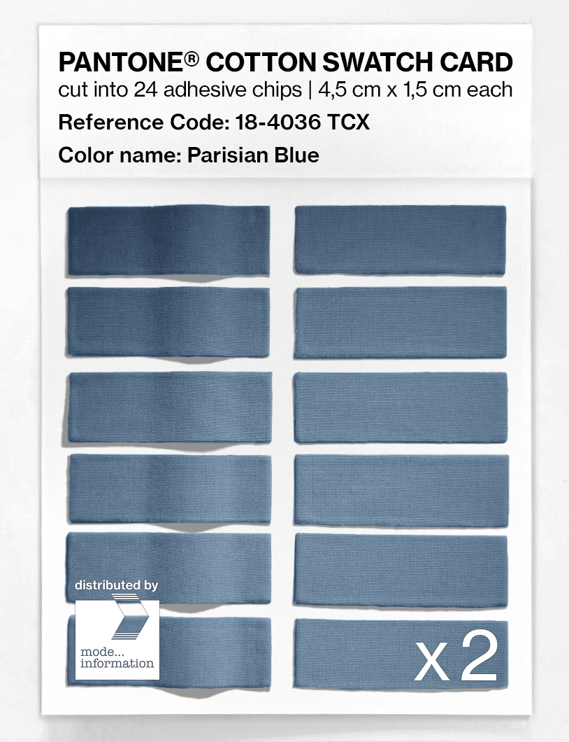 Product image 6 of the product “PANTONE® COTTON SWATCH CARD 18-4036 TCX Parisian Blue ”