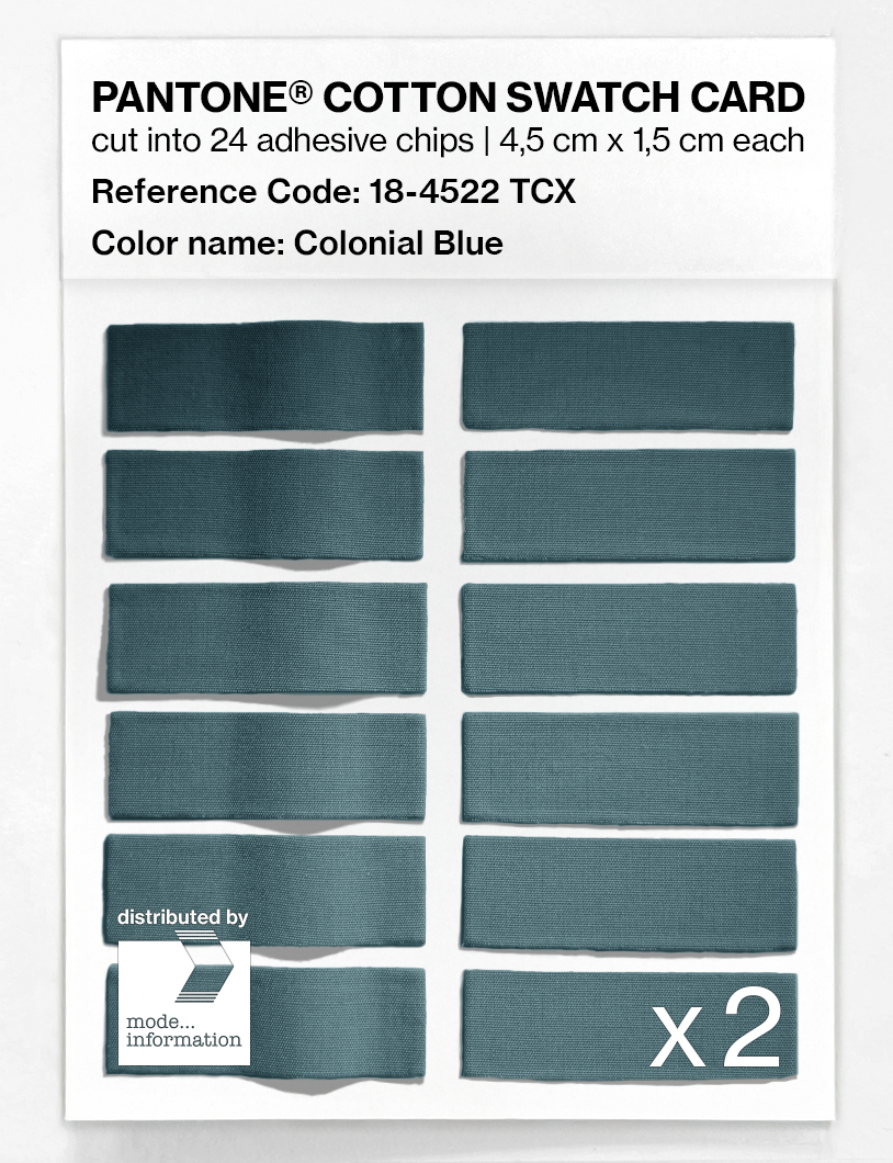 Product image 6 of the product “PANTONE® COTTON SWATCH CARD 18-4522 TCX Colonial Blue ”