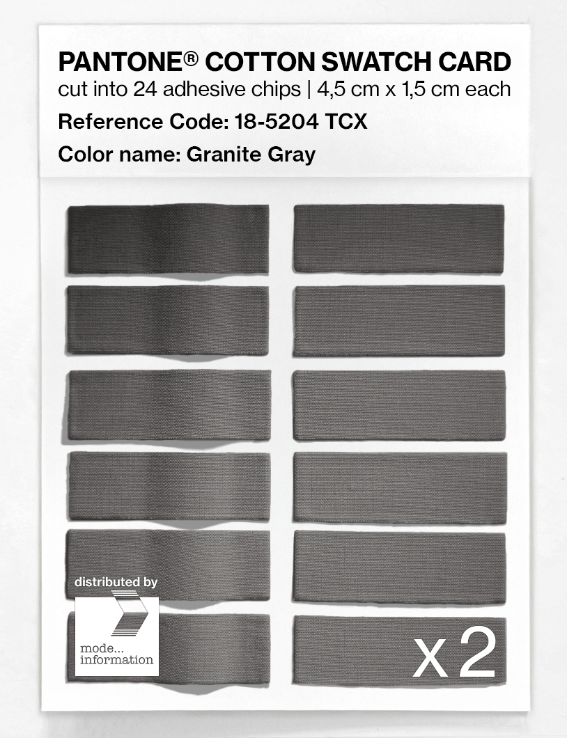 Product image 6 of the product “PANTONE® COTTON SWATCH CARD 18-5204 TCX Granite Gray ”