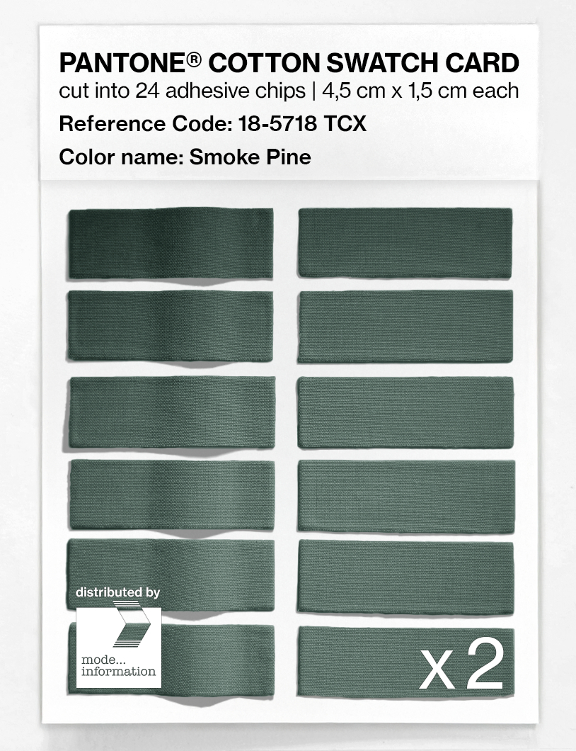 Product image 6 of the product “PANTONE® COTTON SWATCH CARD 18-5718 TCX Smoke Pine ”