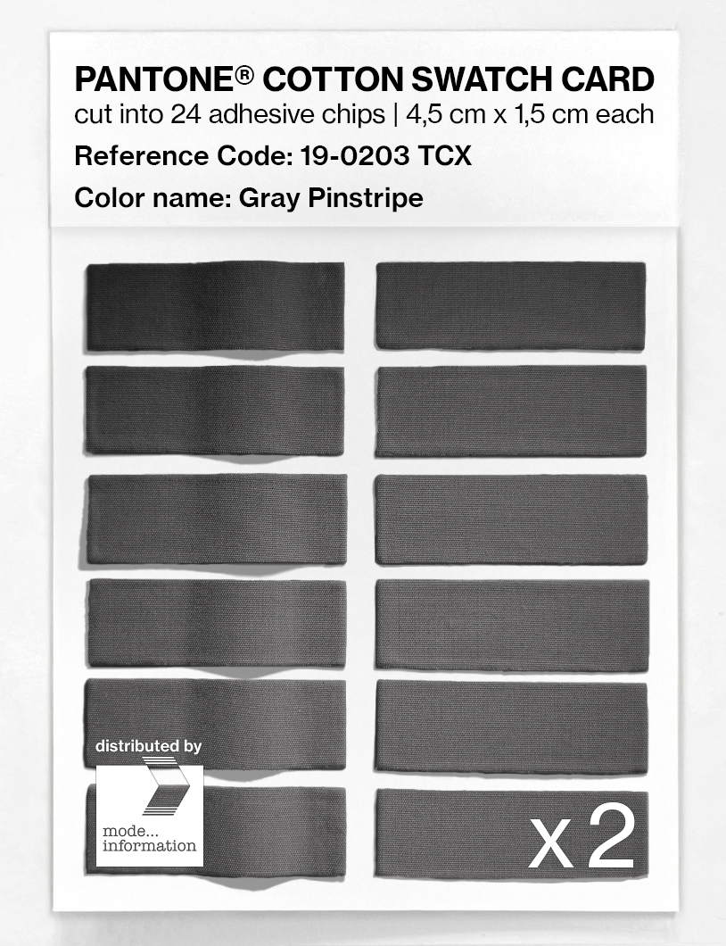 Product image 6 of the product “PANTONE® COTTON SWATCH CARD 19-0203 TCX Gray Pinstripe ”