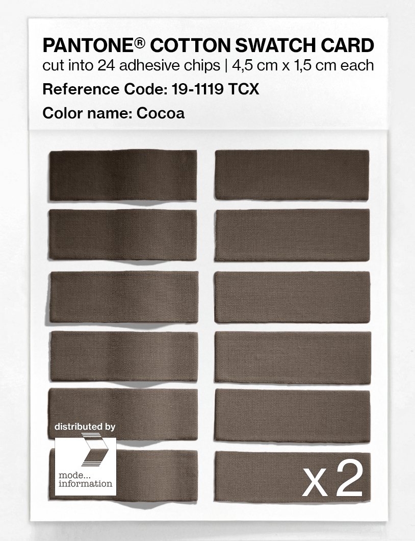 Product image 6 of the product “PANTONE® COTTON SWATCH CARD 19-1119 TCX Cocoa ”