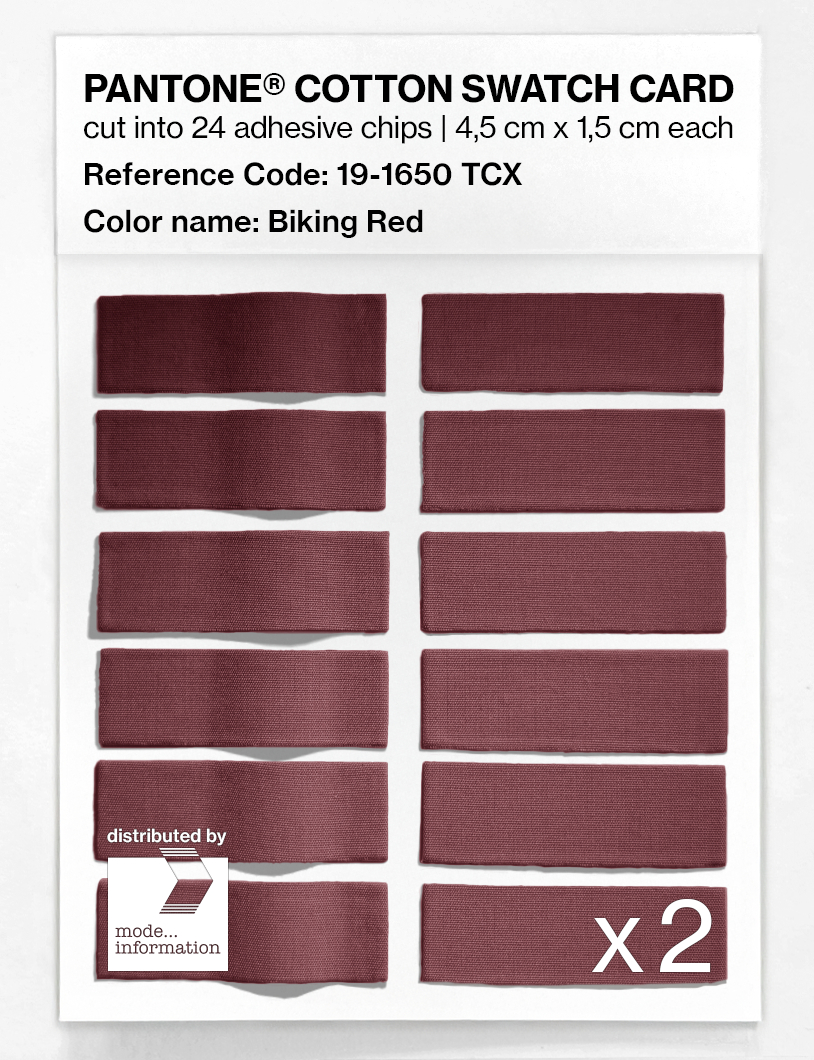 Product image 6 of the product “PANTONE® COTTON SWATCH CARD 19-1650 TCX Biking Red ”