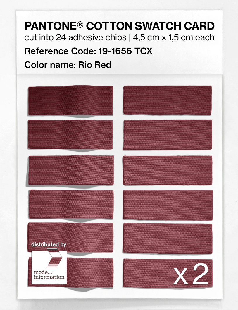 Product image 6 of the product “PANTONE® COTTON SWATCH CARD 19-1656 TCX Rio Red ”