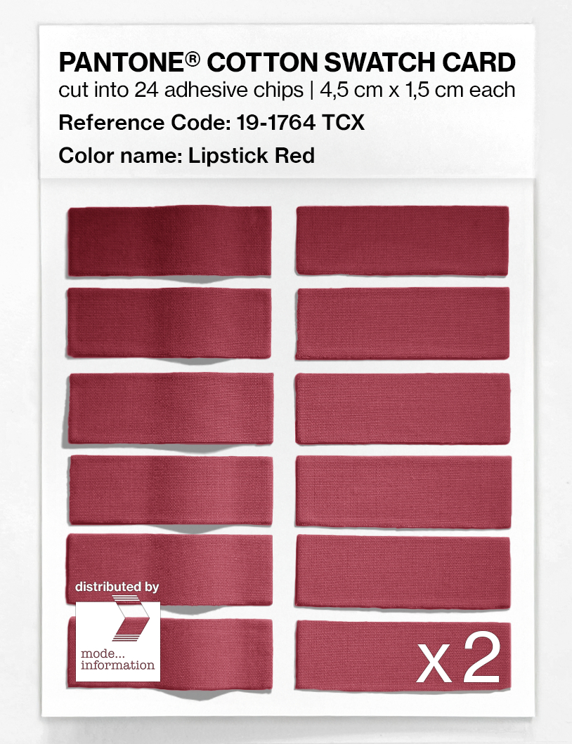 Product image 6 of the product “PANTONE® COTTON SWATCH CARD 19-1764 TCX Lipstick Red ”