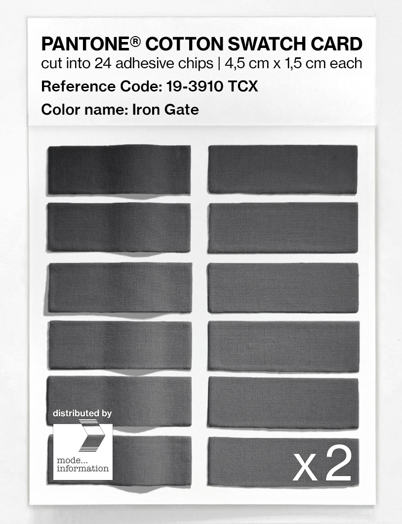 Product image 6 of the product “PANTONE® COTTON SWATCH CARD 19-3910 TCX Iron Gate ”