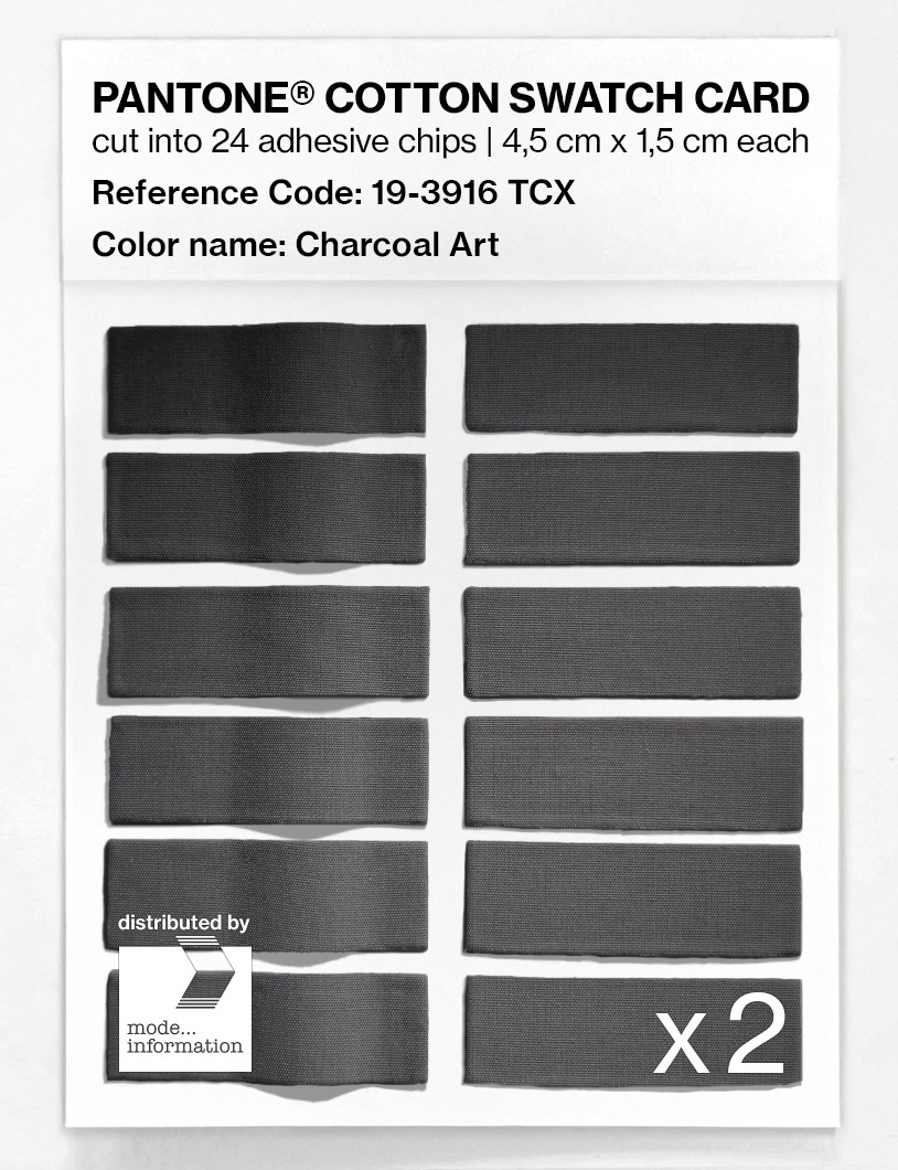 Product image 6 of the product “PANTONE® COTTON SWATCH CARD 19-3916 TCX Charcoal Art ”