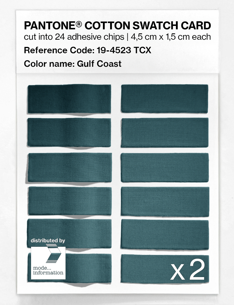 Product image 6 of the product “PANTONE® COTTON SWATCH CARD 19-4523 TCX Gulf Coast ”