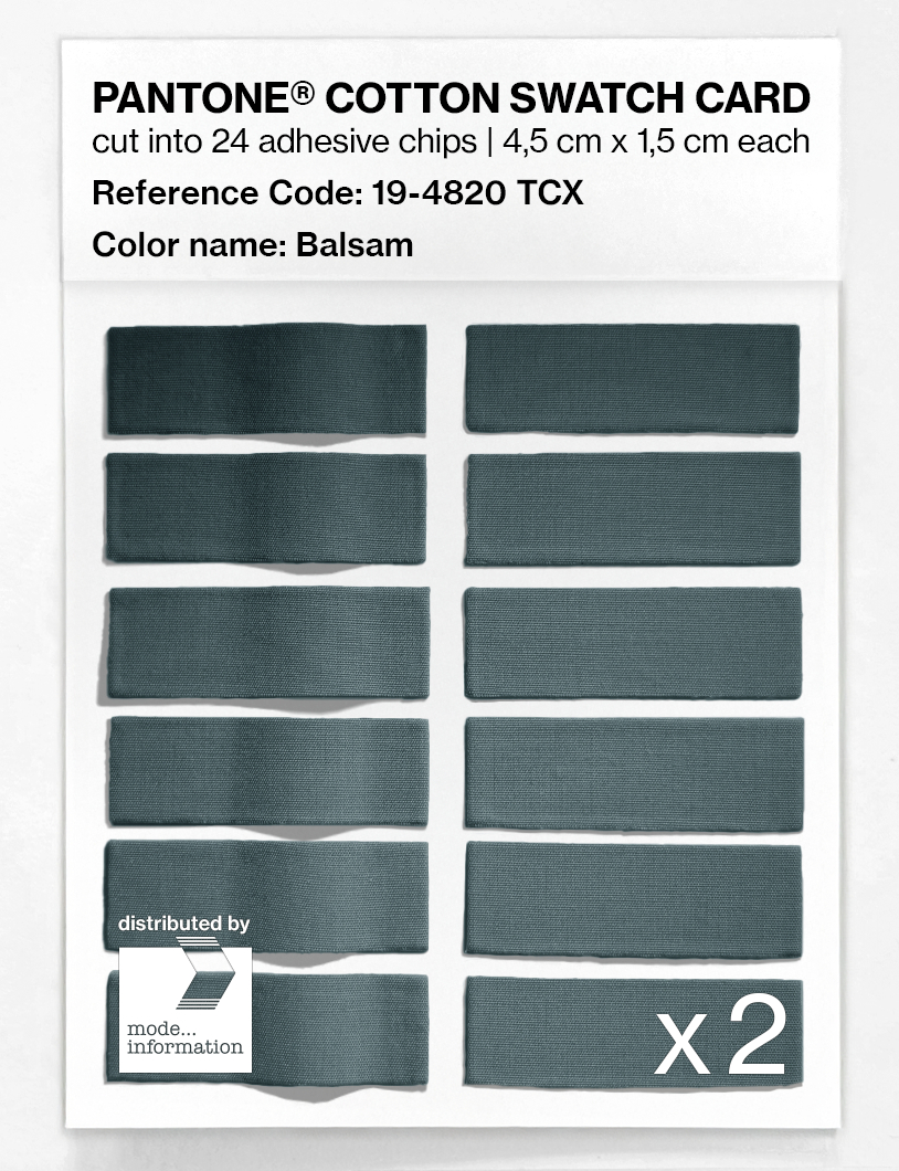 Product image 6 of the product “PANTONE® COTTON SWATCH CARD 19-4820 TCX Balsam ”