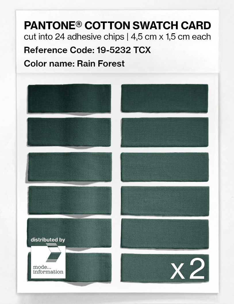 Product image 6 of the product “PANTONE® COTTON SWATCH CARD 19-5232 TCX Rain Forest ”